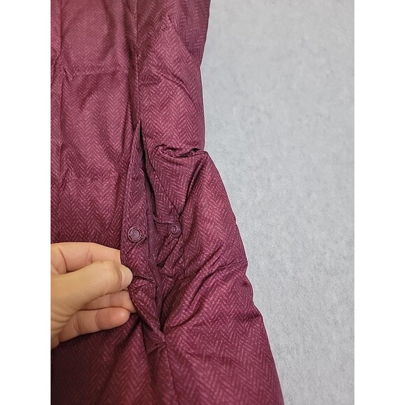Lands End Puffer Vest Womens M Purple Feather Down Snaps Pockets Outdoor Hiking - Picture 4 of 12